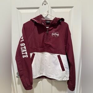 Colosseum Mississippi State Maroon & White Jacket